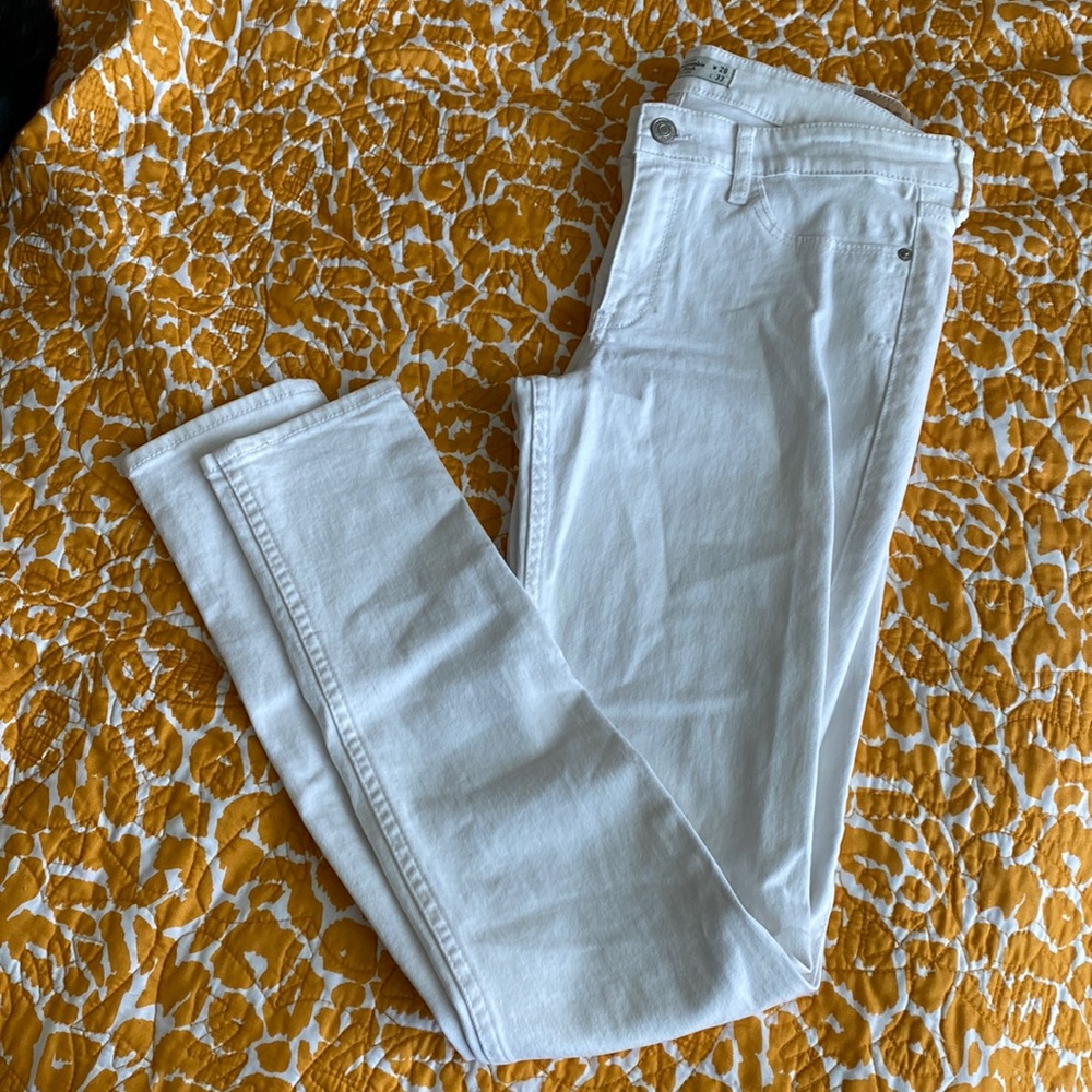 Abercrombie white skinny jeans